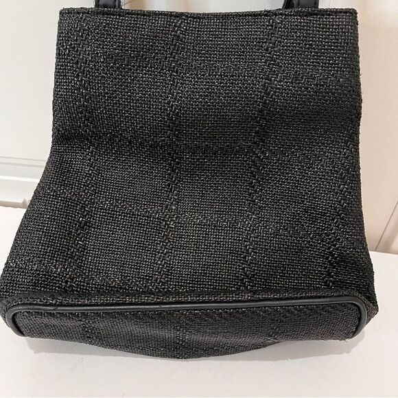 Nine West Black Pebbled Textured Double Strap Snap Button Purse Shoulder Bag 9X9 - Picture 4 of 10
